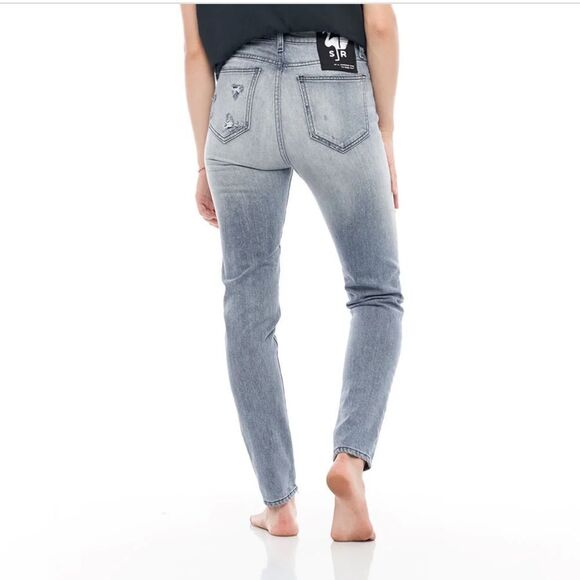 Sandrine Rose High Waisted Skinny Jeans Size 30 Distressed Grey - Picture 4 of 7